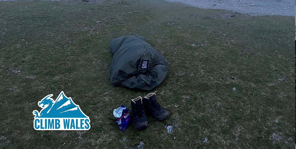 A Bivvy Bag is lightweight option, similar to a waterproof sleeping bag, and saves carrying a tent. Useful when completing long challenges like the Welsh 3000