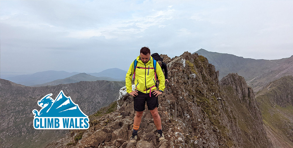 How scary is Crib Goch? Alex takes a deep breath to calmhis nerves