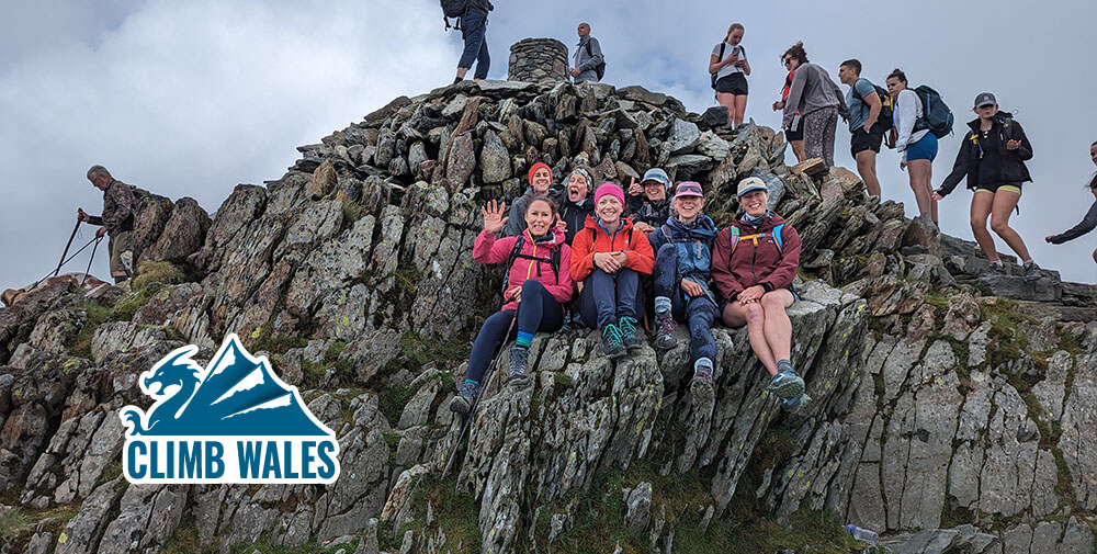 And finally, the group of 7 ladies celebrating on Snowdon Summit and the finish line. Challenge complete.